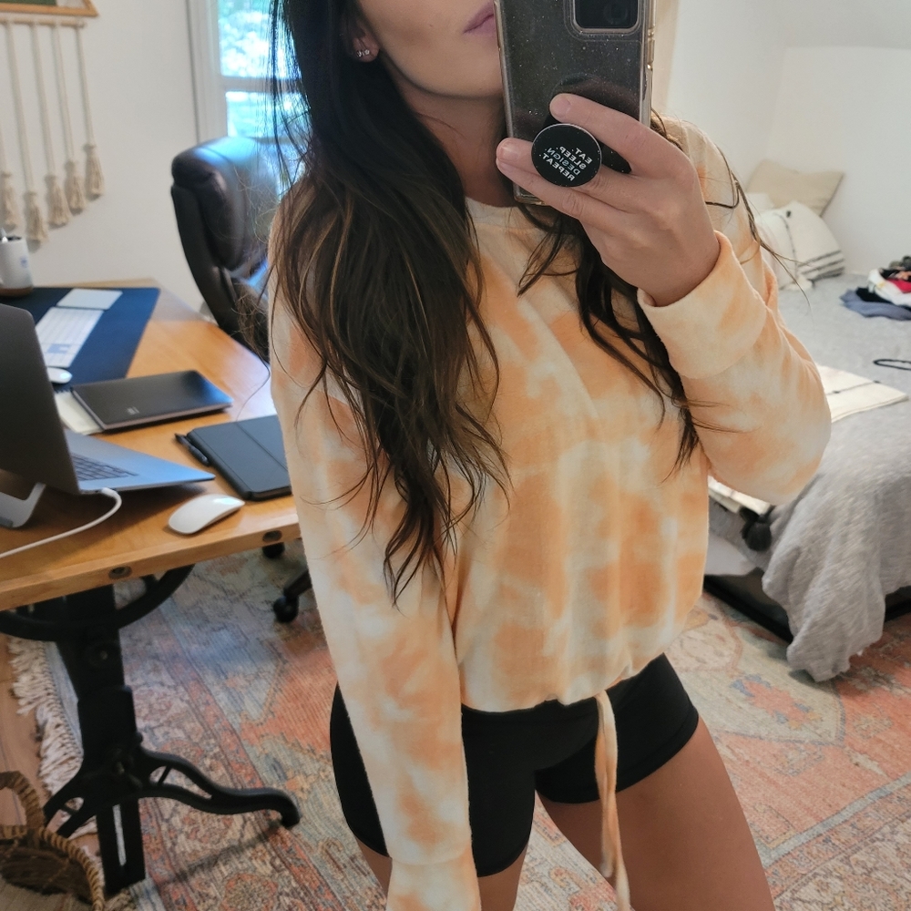 Pink Rose Crop Long Sleeve